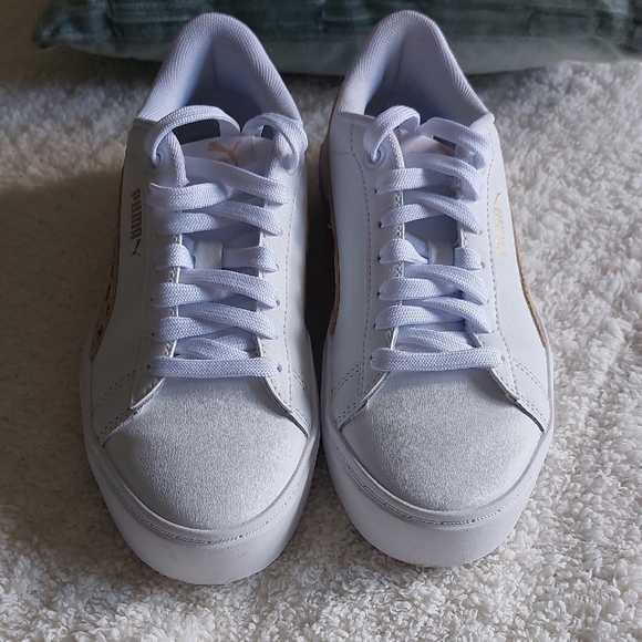 Puma Women's White and Leopard Sneakers - Picture 12 of 16